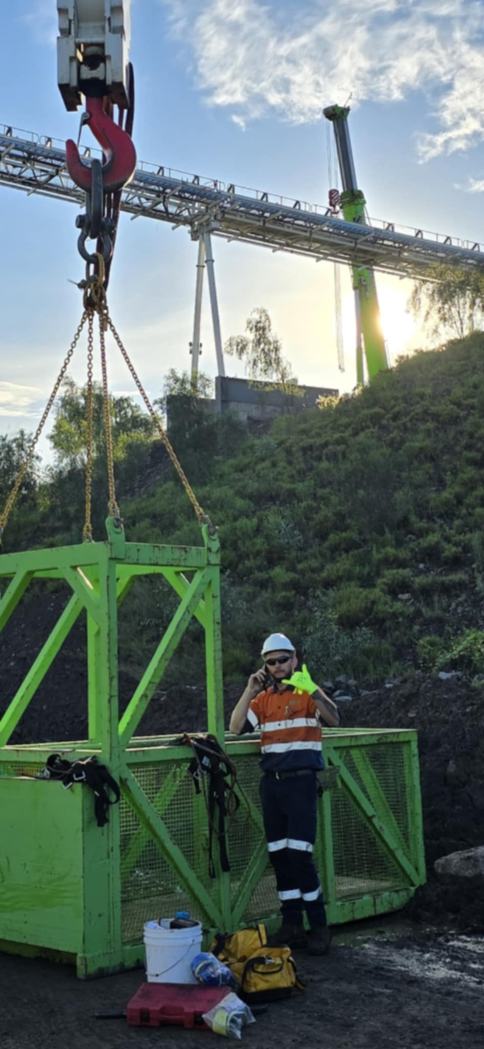 Industrial crane lift maintenance