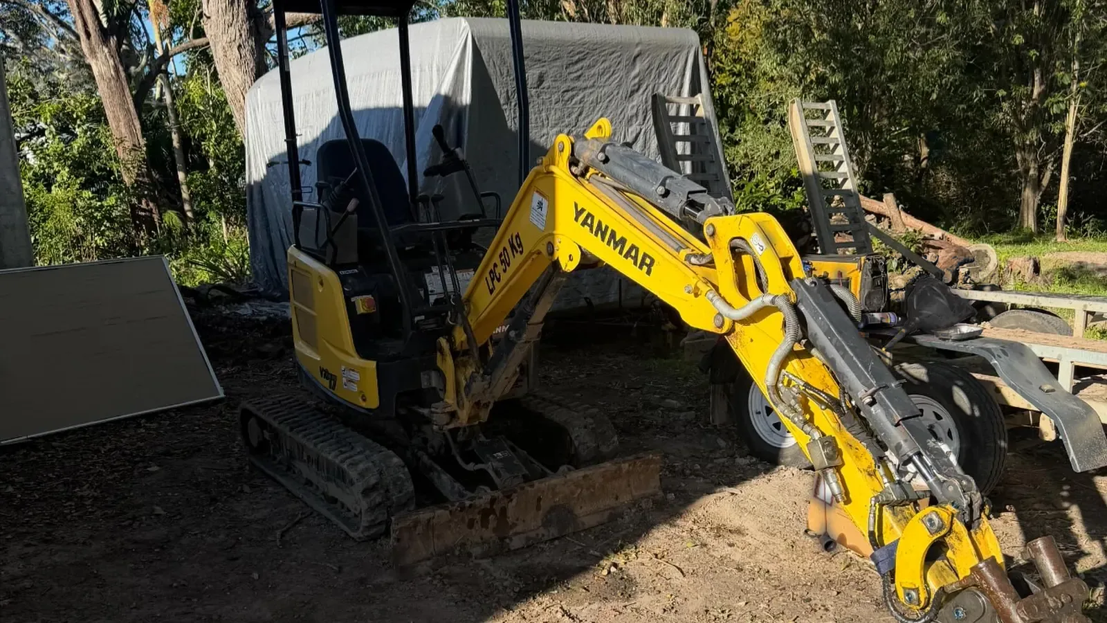 Yanmar mini excavator serviced on site by OMS