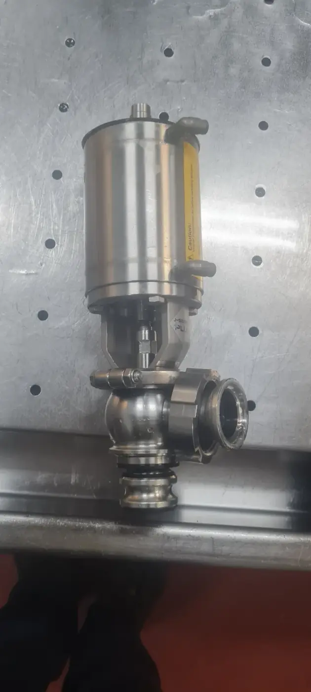 Hygienic valve stripped down for a seal change