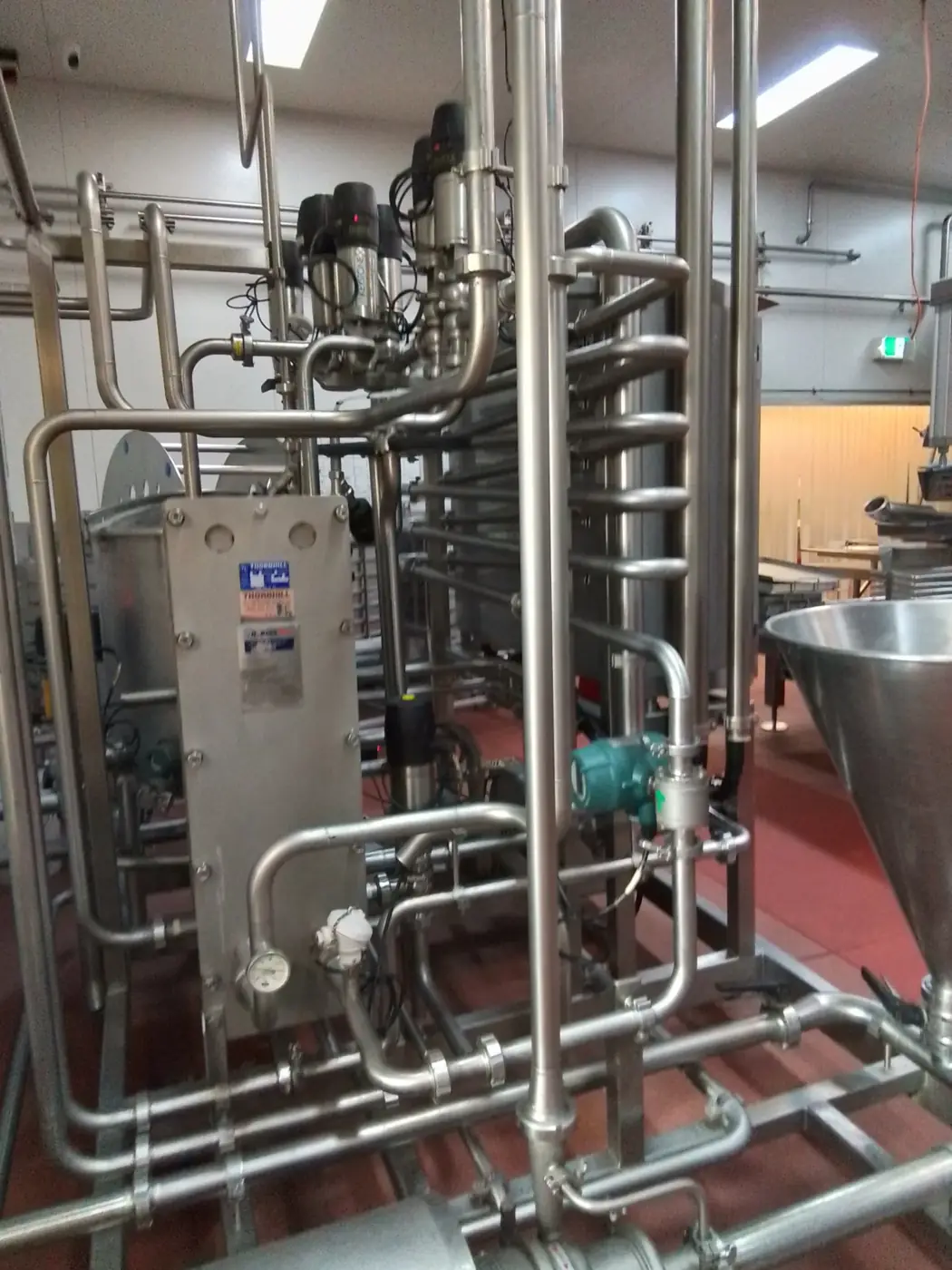 Process plant pipework and heat exchanger